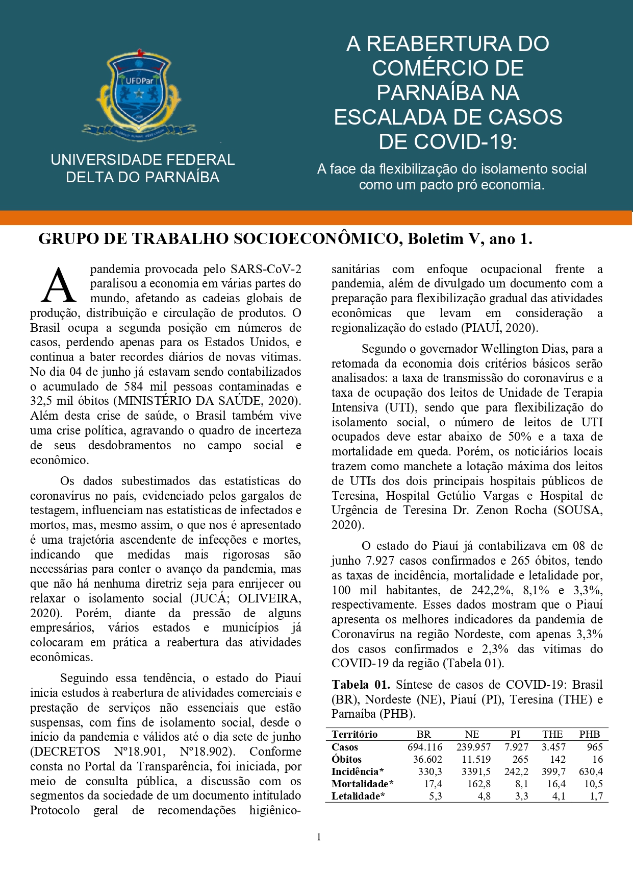 GRUPO DE TRABALHO SOCIOECONÔMICO BOLETIM 05 page 000120200615085104