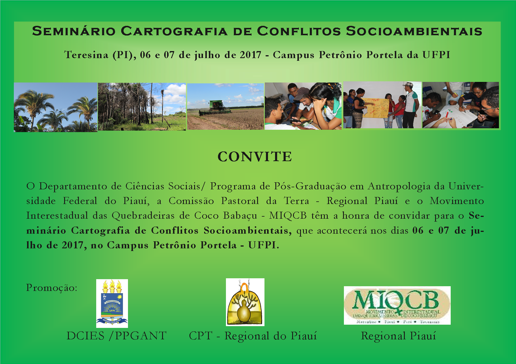 Convite Seminário Cartografia de Conflito Socioambientais
