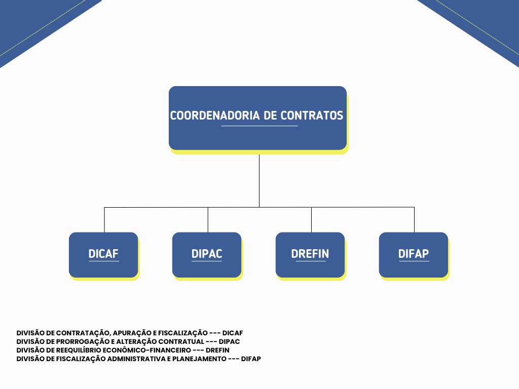 Organograma da coordenadoria de contratos